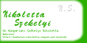 nikoletta szekelyi business card